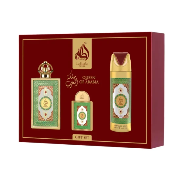 KIT LATTAFA QUEEN OF ARABIA EDP 100ML +MINI 20ML + DEO 200ML