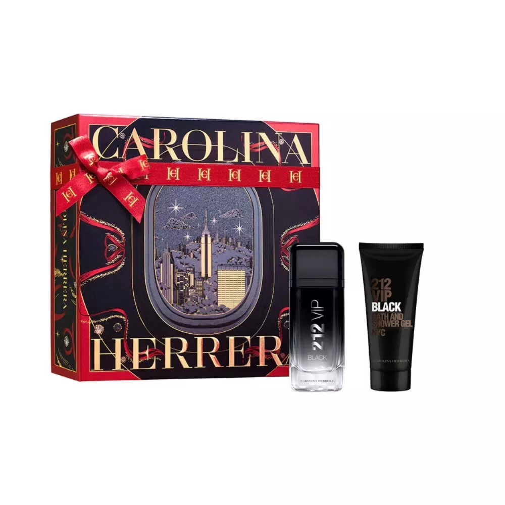 KIT CAROLINA HERRERA 212 VIP BLACK MASC EDP 100ML + GEL KIT CAROLINA HERRERA 212 VIP BLACK MASC EDP 100ML + GEL